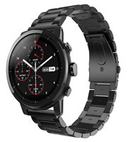 Strap-it Xiaomi Amazfit Stratos stalen band (zwart)