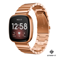 Strap-it Fitbit Versa 3 metalen bandje (rosé goud)