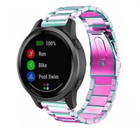 Strap-it Garmin Vivoactive 4 stalen band - 45mm - regenboog