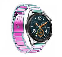 Strap-it Huawei Watch GT stalen band (regenboog)