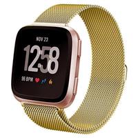 Strap-it Fitbit Versa Milanese band (goud)