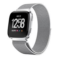 Strap-it Fitbit Versa Milanese band (zilver)