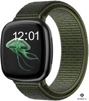 Strap-it Fitbit Sense nylon bandje (groen)