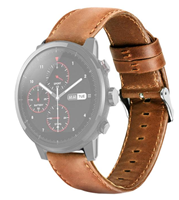 Strap-it Xiaomi Amazfit Stratos leren bandje (bruin)