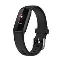 Strap-it Fitbit Luxe siliconen bandje (zwart)