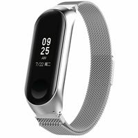 Strap-it Xiaomi Mi band 3 / 4 Milanese band (zilver)