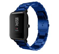 Strap-it Xiaomi Amazfit Bip stalen band (blauw)