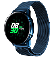Strap-it Samsung Galaxy Watch Active Milanese band (blauw)