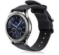 Strap-it Samsung Gear S3 nylon gesp band (zwart)