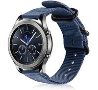Strap-it Samsung Gear S3 nylon gesp band (blauw)