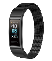 Strap-it Huawei band 3 / 4 Pro Milanese band (zwart)