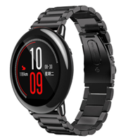 Strap-it Xiaomi Amazfit Pace stalen band (zwart)