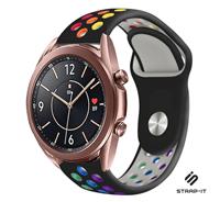 Strap-it Samsung Galaxy Watch 3 sport band 41mm (zwart/kleurrijk)