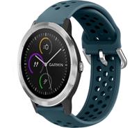 Strap-it Garmin Vivoactive 3 siliconen bandje met gaatjes (rock green)