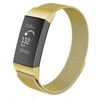 Strap-it Fitbit Charge 3 Milanese bandje (goud)
