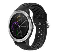 Strap-it Garmin Vivoactive 3 siliconen bandje met gaatjes (zwart)