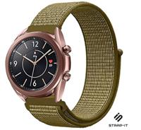 Strap-it Samsung Galaxy Watch 3 - 41mm nylon bandje (olijf)