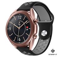 Strap-it Samsung Galaxy Watch 3 sport band 41mm (zwart/grijs)