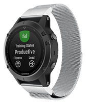 Strap-it Garmin Fenix 5 / 6 Milanese band (zilver)