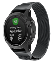 Strap-it Garmin Fenix 5 / 6 Milanese band (zwart)