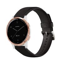 Strap-it Garmin Vivomove 3s leren bandje - 39mm - zwart