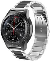 Strap-it Samsung Galaxy Watch stalen band 45mm / 46mm (zilver/zwart)