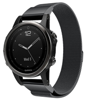 Strap-it Garmin Fenix 5s / 6s Milanese band (zwart)
