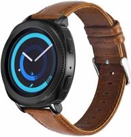 Strap-it Samsung Gear Sport leren bandje (bruin)