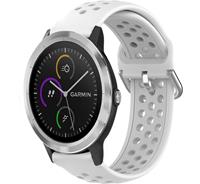 Strap-it Garmin Vivoactive 3 siliconen bandje met gaatjes (wit)