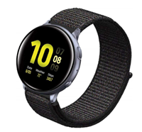 Strap-it Samsung Galaxy Watch Active nylon band zwart