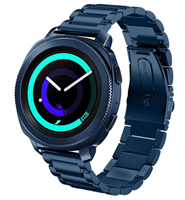 Strap-it Samsung Gear Sport stalen band (blauw)