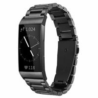 Strap-it Fitbit Charge 3 stalen bandje (zwart)