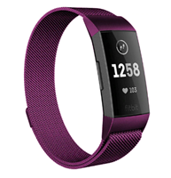 Strap-it Fitbit Charge 4 Milanese band (paars)