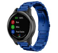 Strap-it Garmin Vivoactive 4 stalen band - 45mm - blauw