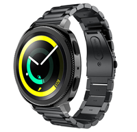 Strap-it Samsung Gear Sport stalen band (zwart)