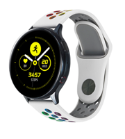 Strap-it Samsung Galaxy Watch sport band 41mm / 42mm (wit kleurrijk)