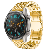 Strap-it Huawei Watch GT stalen draak band (goud)