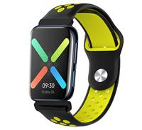 Strap-it Oppo Watch sport bandje (zwart/geel)