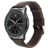 Strap-it Samsung Galaxy Watch leren band 45mm / 46mm (donkerbruin)