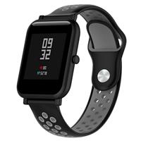 Strap-it Xiaomi Amazfit Bip sport band (zwart/grijs)