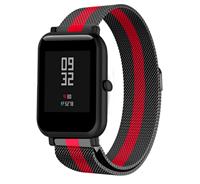Strap-it Xiaomi Amazfit Bip Milanese band (zwart/rood)