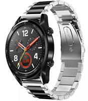 Strap-it Huawei Watch GT stalen band (zilver/zwart)