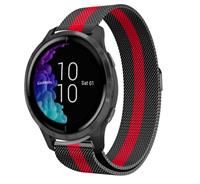 Strap-it Garmin Venu Milanese band (zwart/rood)