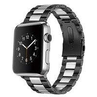 Strap-it Apple Watch stalen band (zwart/zilver)