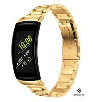 Strap-it Samsung Gear Fit 2 / Gear Fit 2 Pro stalen band (goud)