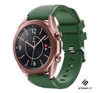 Strap-it Samsung Galaxy Watch 3 41mm siliconen bandje (legergroen)