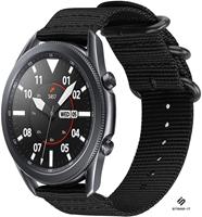 Strap-it Samsung Galaxy Watch 3 -  45mm nylon gesp band (zwart)