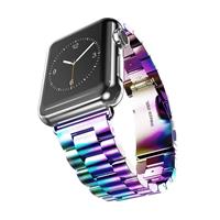 Strap-it Apple Watch stalen band (regenboog)