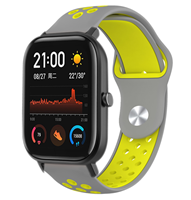 Strap-it Xiaomi Amazfit GTS sport band (grijs/geel)