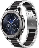 Strap-it Samsung Gear S3 stalen band (zilver/zwart)
